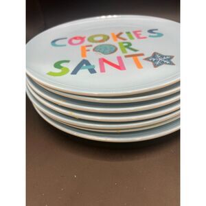 Lots of 7 10" Christmas Cookies For Santa Dinner Plate Blue Wondershop Melamine